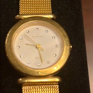 SKAGEN watch gold tone  adjustable wrap
